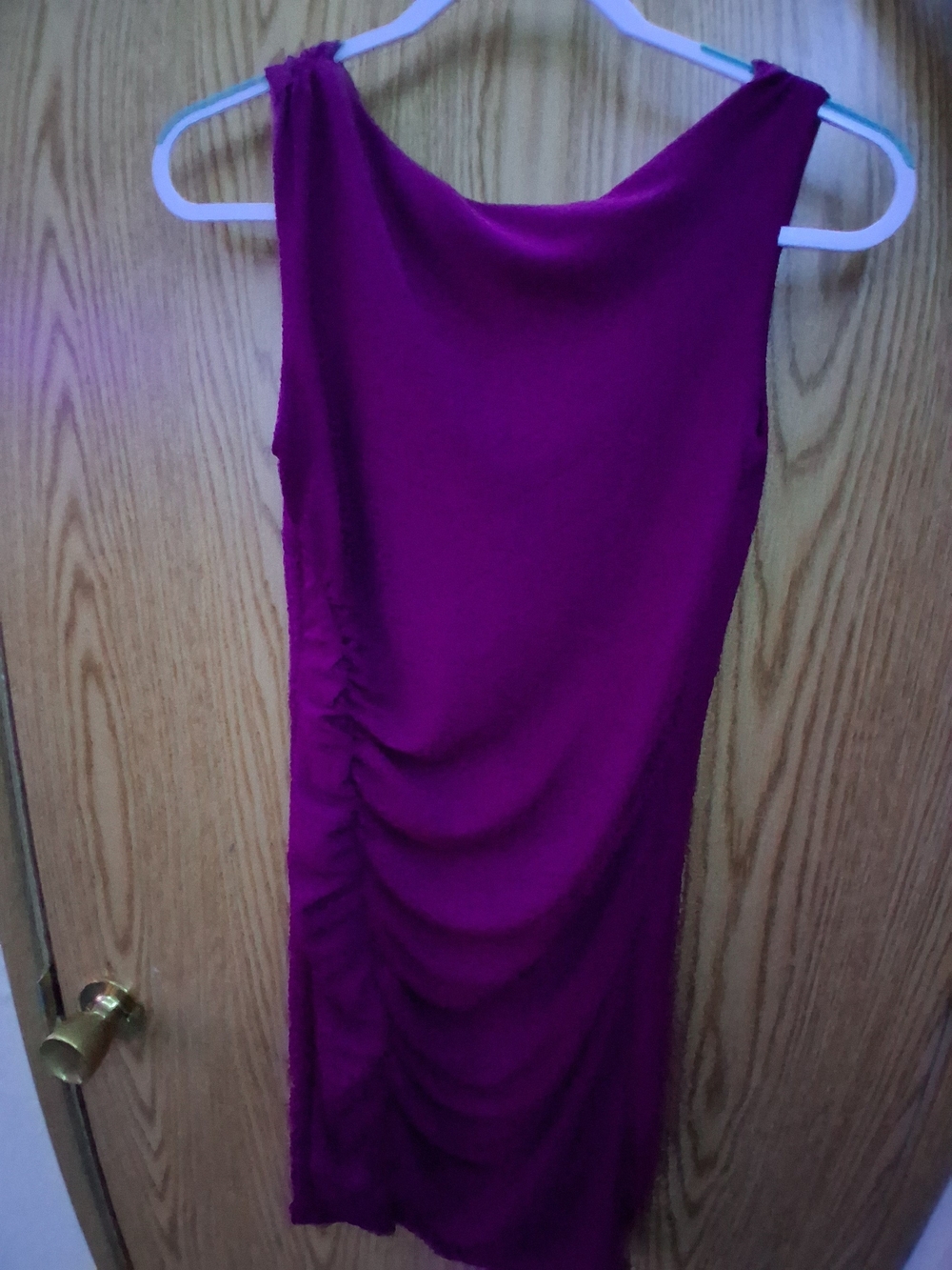 Haute Monde Sleeveless Ruched Midi Dress in Magenta